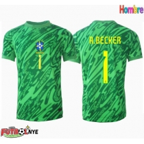 Camiseta Brasil Alisson Becker #1 Portero Primera Equipación Copa America 2024 manga corta